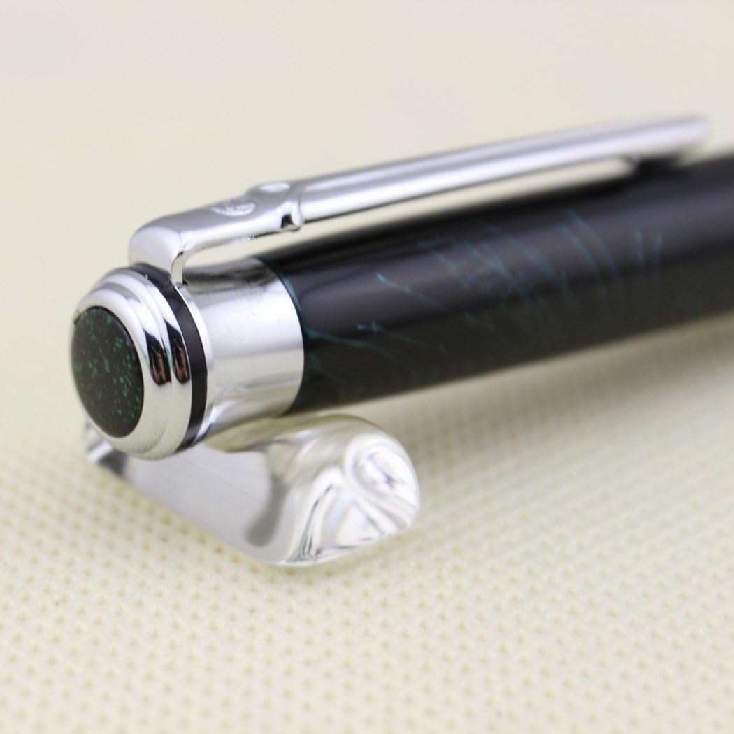 Picasso Fountain Pen 903 Black with Silver Clip Pen Green Fireworks Pattern Pen