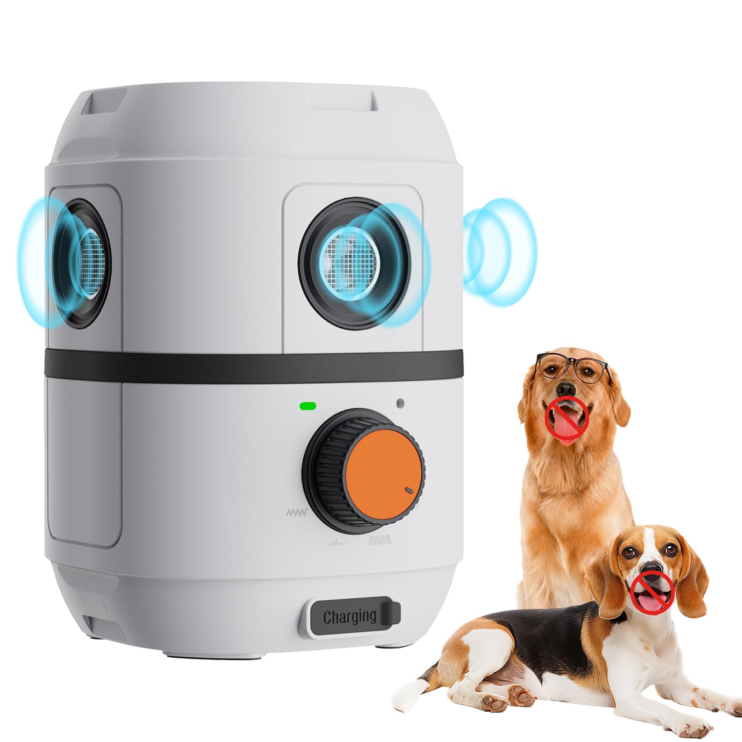 Dispositivo anti-abbaiamento, 3 x deterrente ad ultrasuoni per cani lungo 15,2 m, 3 modalità, dispositivi di controllo dell'abbaio impermeabile IPX5, per fermare l'abbaiare del cane o del vicino