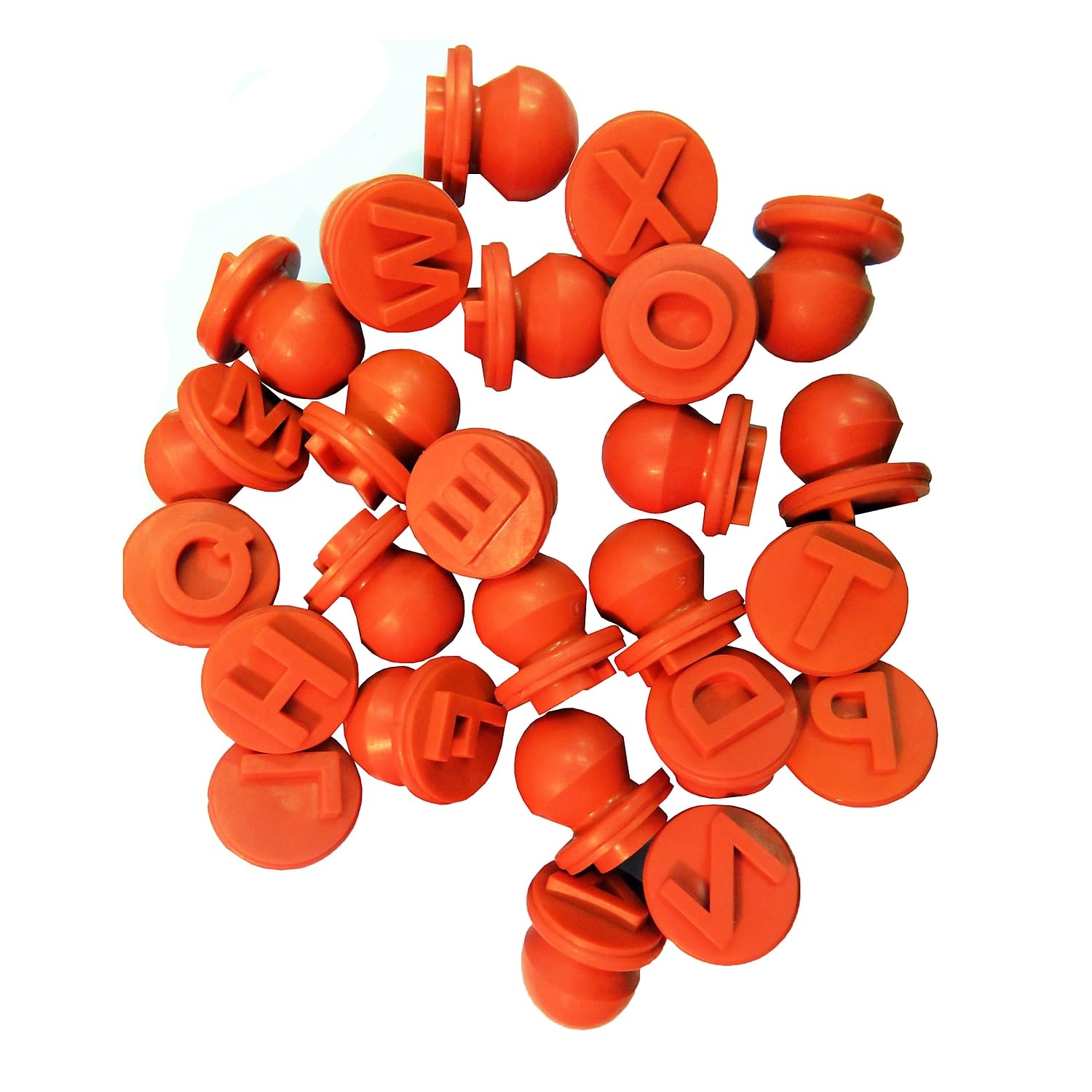 READY 2 LEARNEasy Grip Dough and Paint Stampers - Uppercase Alphabet - Set of 27 - Ages 2+ - Easy to Hold Letter Stamps for Kids