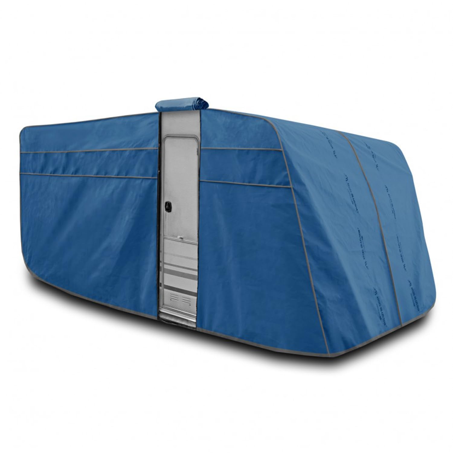 Abdeckplane für Wohnwagen Caravan 630EF mit Tür vorne | L. 245 cm | L. 630 cm | H. 222 cm | wasserdicht | atmungsaktiv | Schutz vor UV-Strahlen, Wind, Regen, Schnee, Staub, Kot
