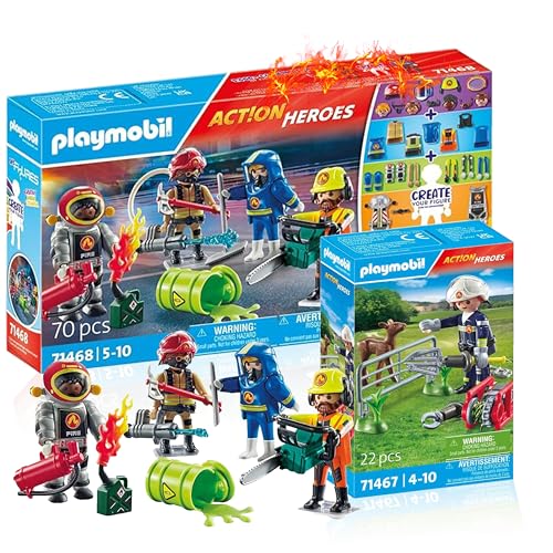 PLAYMOBIL Bomberos de rescate de animales y bomberos My Figures: ideal para emocionantes aventuras y juegos creativos.