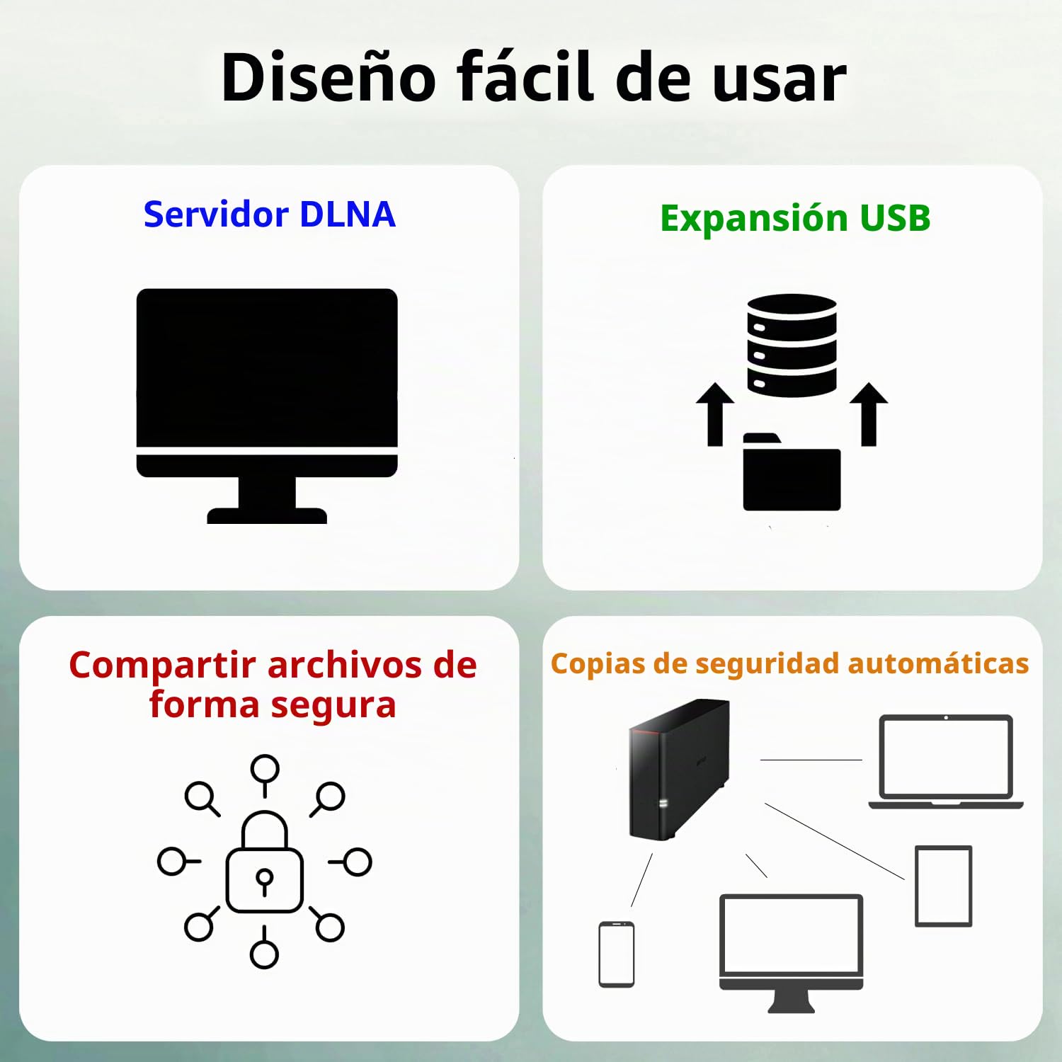 Buffalo LinkStation 410 2 TB Alto Rendimiento NAS Servidor de Almacenamiento en la Nube Personal y Medios de comunicación