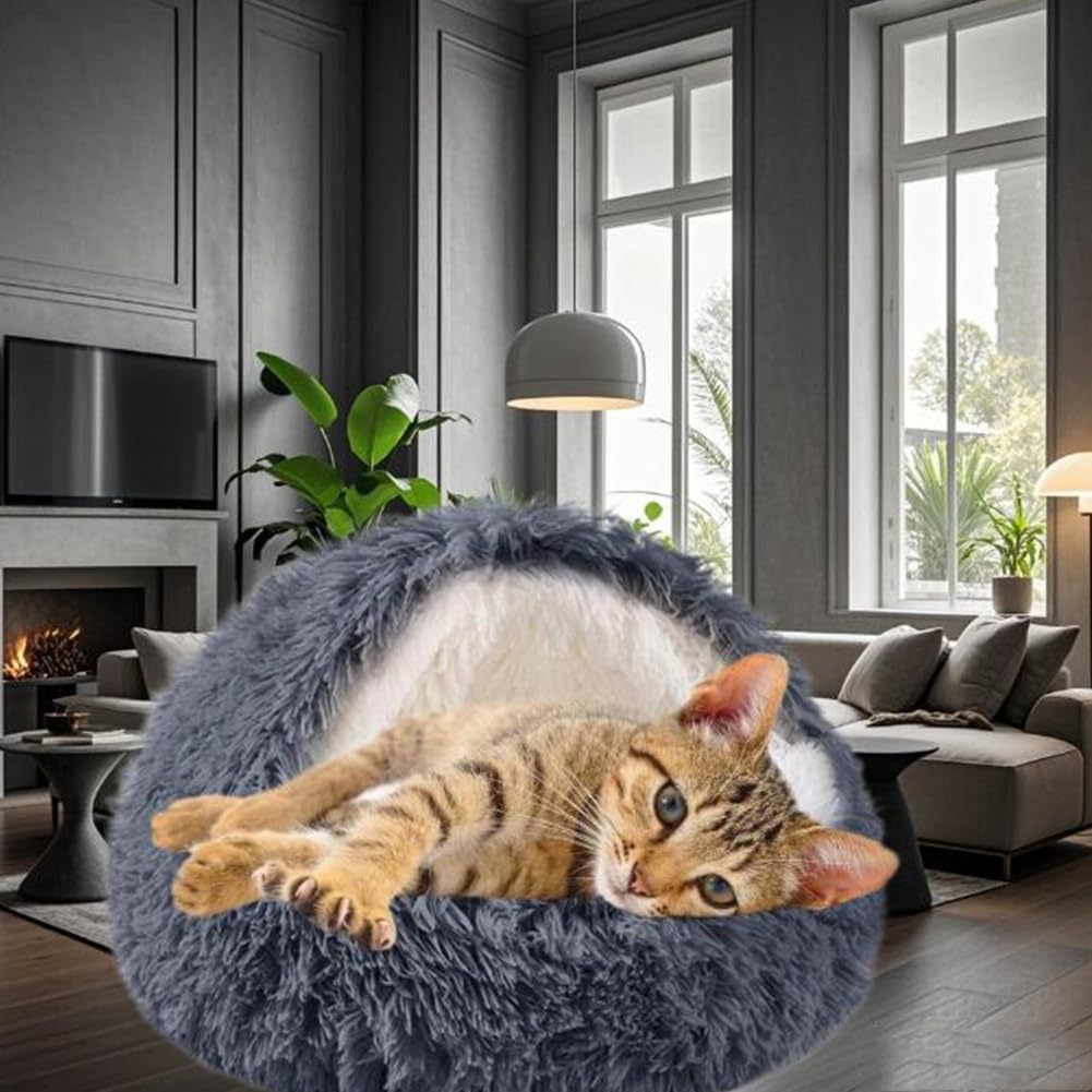 Flauschig Hundebett Muschelform Katzenbett Warm Tierbett Haustierbett Waschbar Hundesofa Katzensofa Plüsch Hundekorb Katzenkorb Weich Hundekissen Katzenkissen Gemütlich Hunde Katzen Schlafplatz