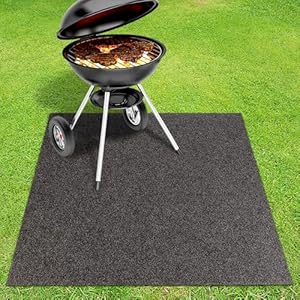 KARAT Grillmatte Bodenschutz - Grillteppich - Grillschutzmatte feuerfeste Unterlage für Gasgrill oder Holzkohlegrill BBQ Bodenschutzmatte Grill Matte für Outdoor & Balkon Dalton 200 x 200 cm
