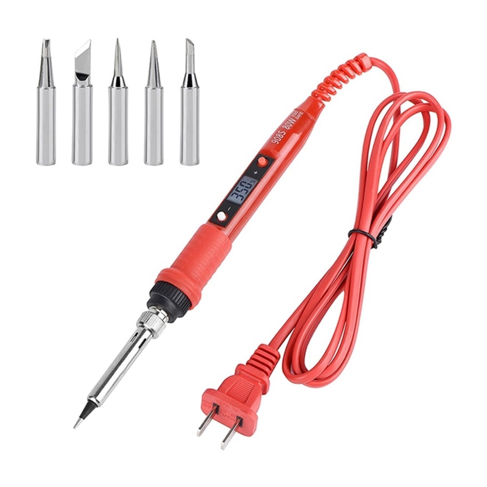 Kit saldatore, Saldatore elettrico, strumento di saldatura LCD a temperatura regolabile, strumenti di riparazione della saldatura della testa del saldatore del riscaldatore ceramico per metallo, elett