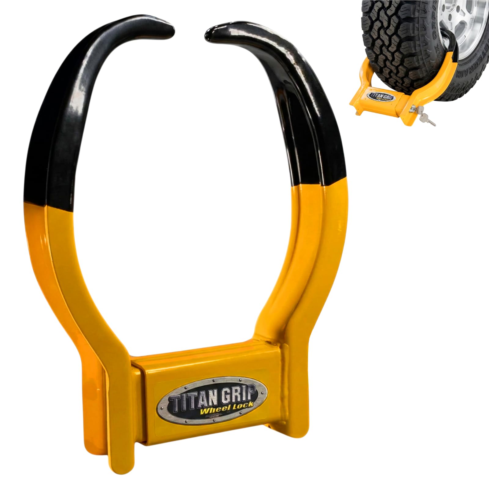 Trailer Wheel Lock – Heavy Duty Anti-Theft Wheel Boot Clamp for Trailers Cars Trucks Motorcycles SUVs RVs – Adjustable Tire Lock Security Boot