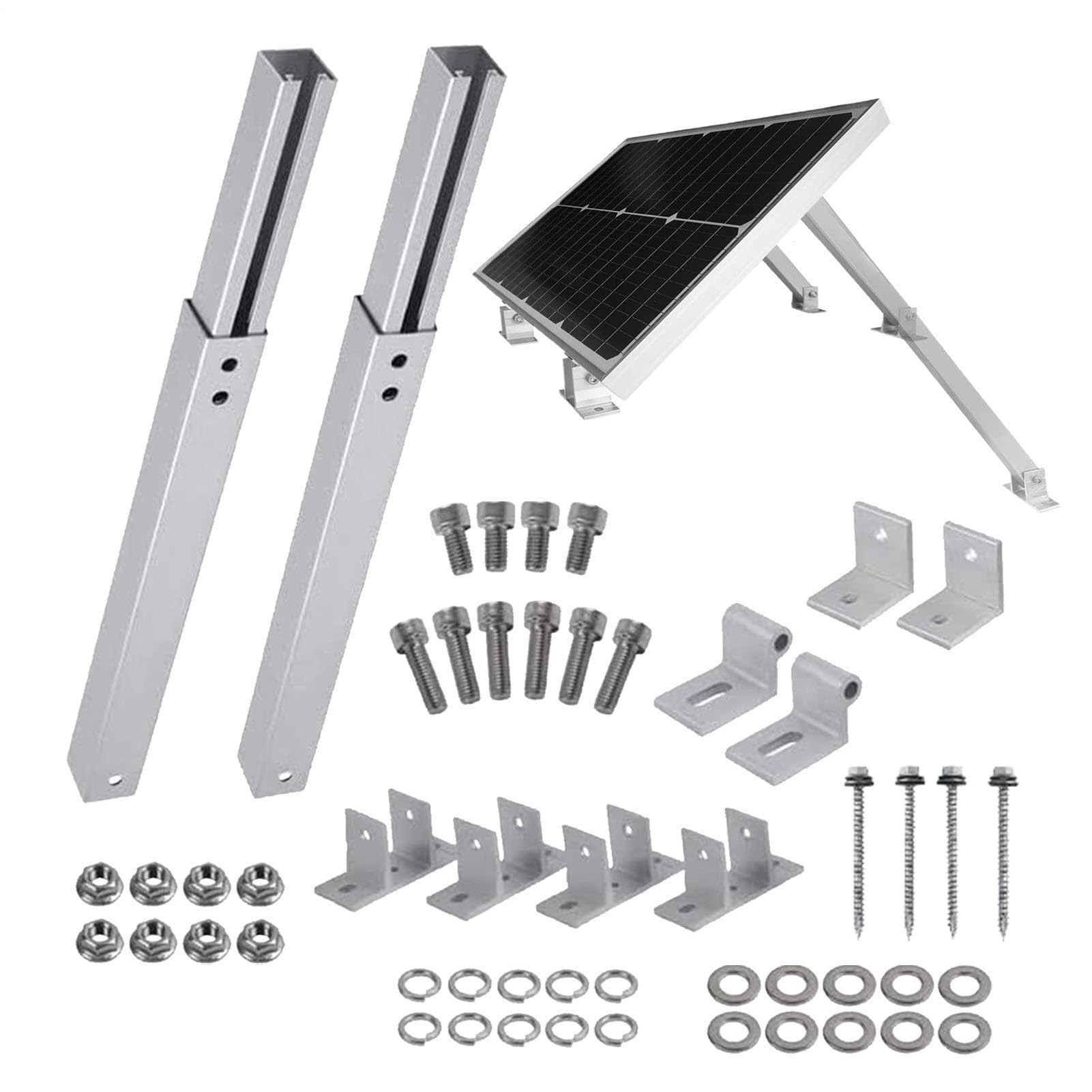 Solarmodul Halterung | Robuster Ständer Aus Aluminiumlegierung | Verstellbarer Neigungswinkel Von 15 Bis 30 Grad Für Die Montage,Für Dach Wand Boden Boote Inselanlage Anhänger