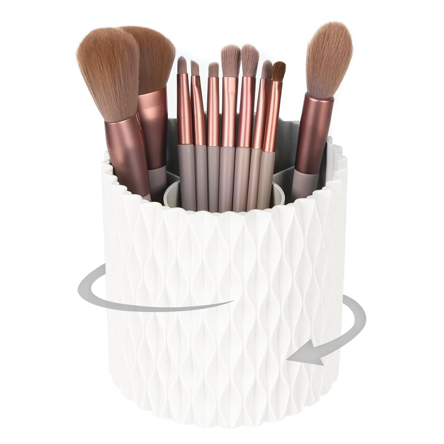INOVERA (LABEL) Makeup Brush Holder - 360° Rotating Dressing Table Organizer - 5 Slot Countertop Storage Organizers for Vanity, Bathroom, Desktop (White) (B0DDHBPGHC) Amazon Price History, Amazon Price Tracker
