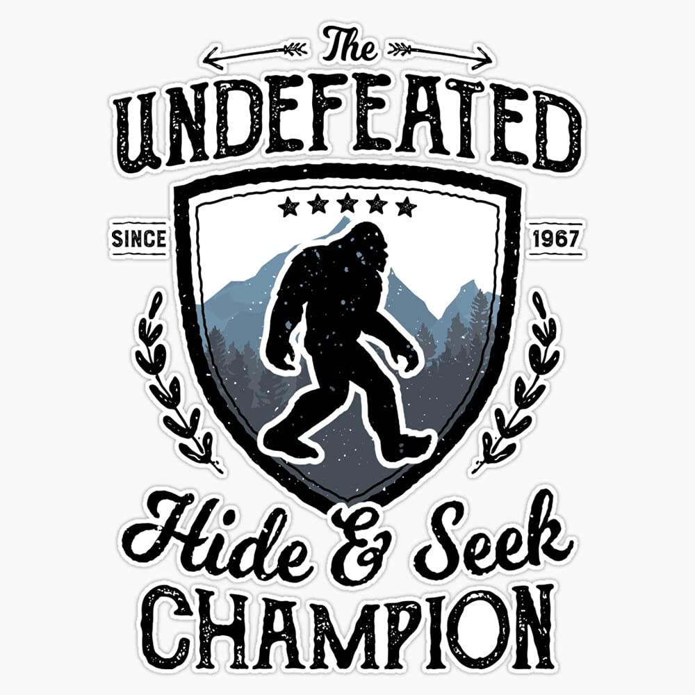 JB Print Bigfoot Undefeated Hide and Seek Champion Sasquatch Vinyl Decal Sticker Car Waterproof Car Decal Bumper Sticker 5