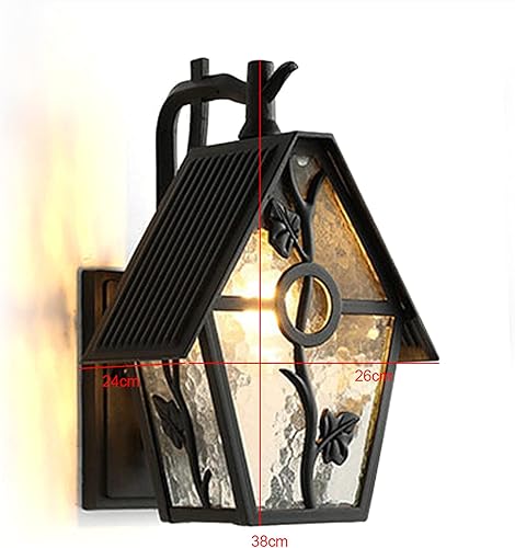 Miniatura 2 de AngelcityCC Faroles de pared para exteriores, aplique de pared para el hogar, patio, jardín, garaje, granja, porche, iluminación con vidrio