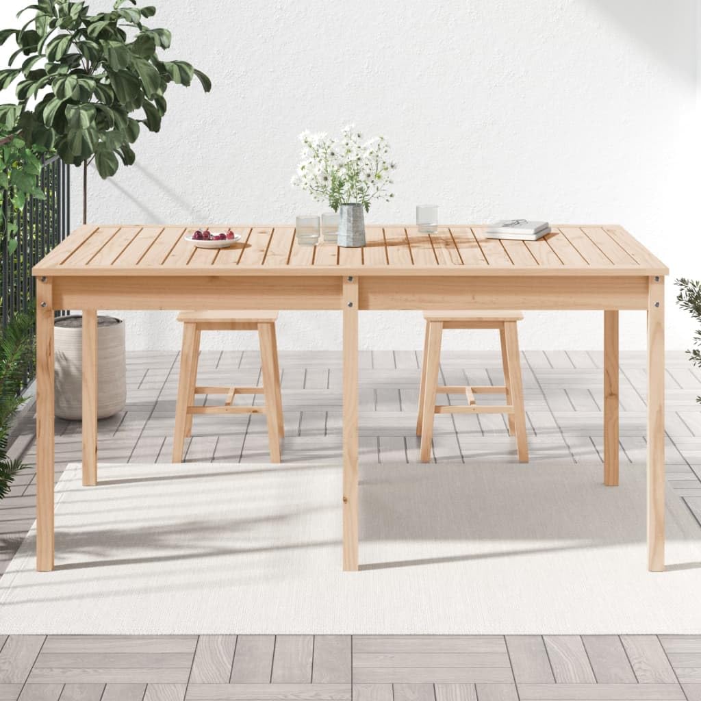 Stół ogrodowy 159,5 x 82,5 x 76 cm lite drewno sosnowe | Wytrzymały blat stołu, stabilna rama drewniana, na taras i balkon, z instrukcją montażu