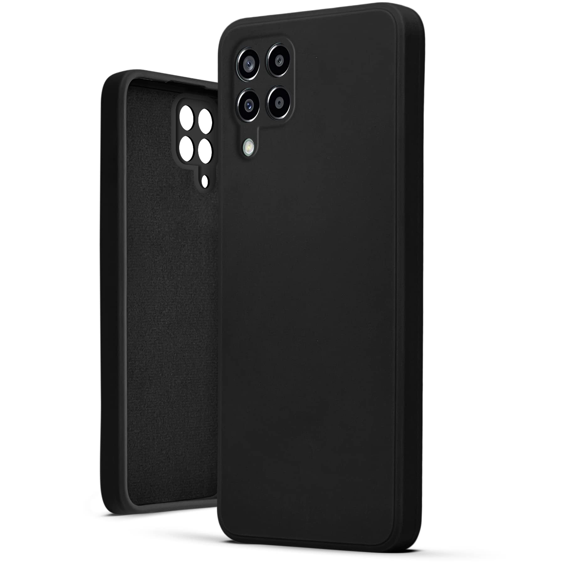 Mr Case Imported Soft Silicon Back Cover Case for Samsung M53 5G | (Microfiber Cloth Inside | Rubberised Material -Black)