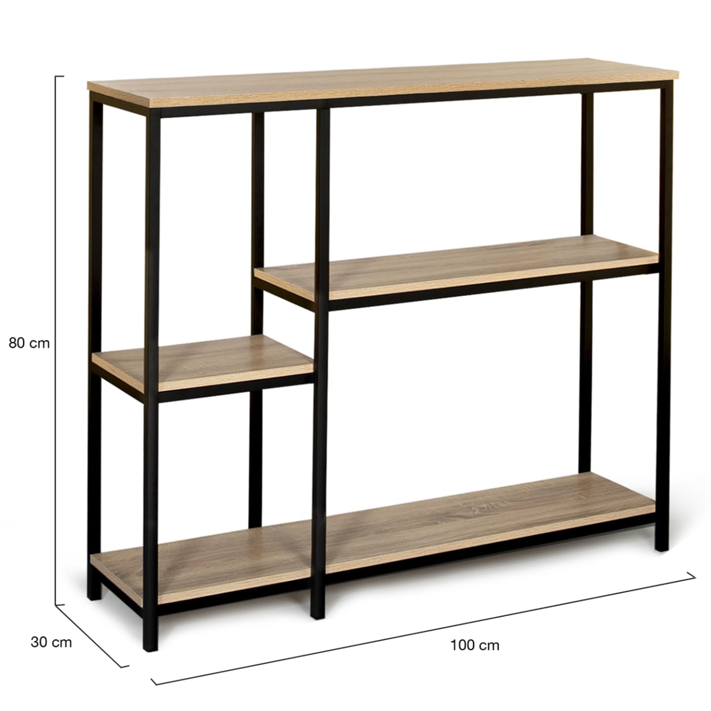 IDMarket - Console étagère bibliothèque DETROIT design industriel