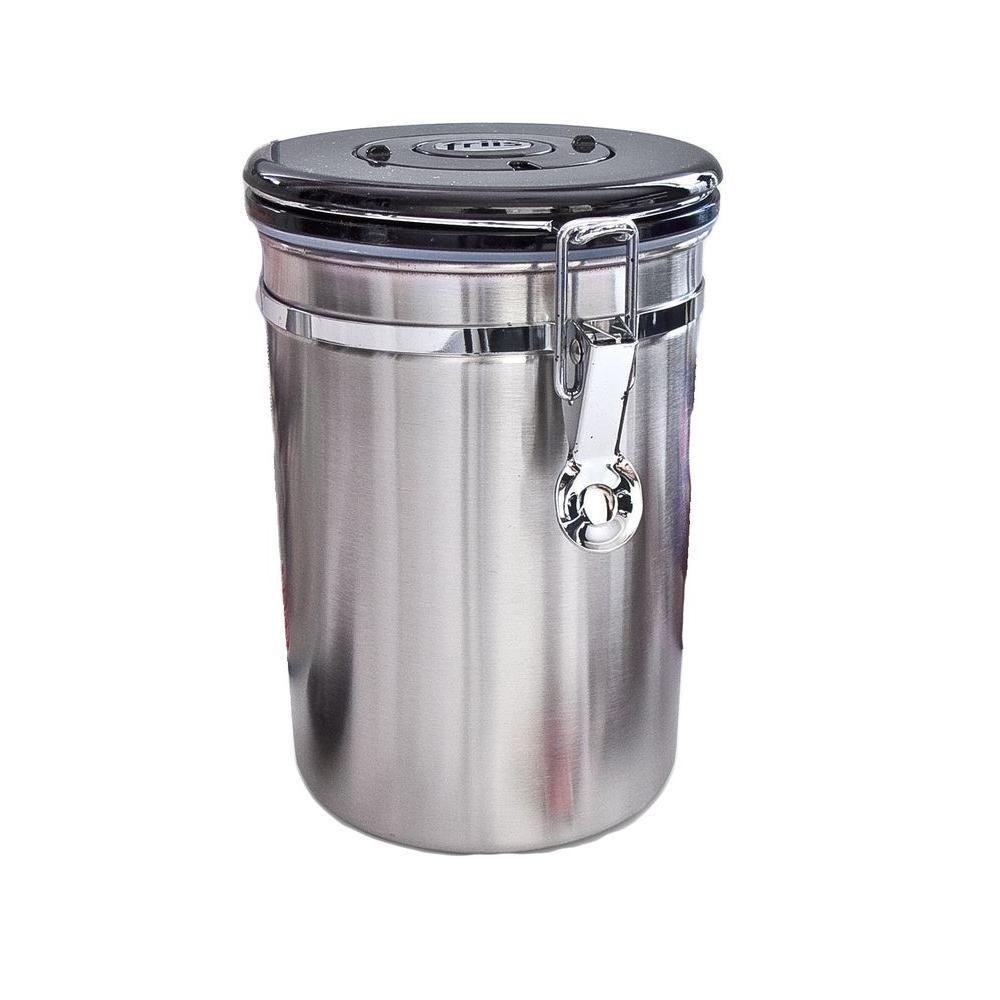 Stainless Steel Coffee Vault, Airtight Container, Portable Kitchen Storage, Coffee Bean Canister & Holder, Coffee Grounds Tin, 16-Ounce Vault Jar