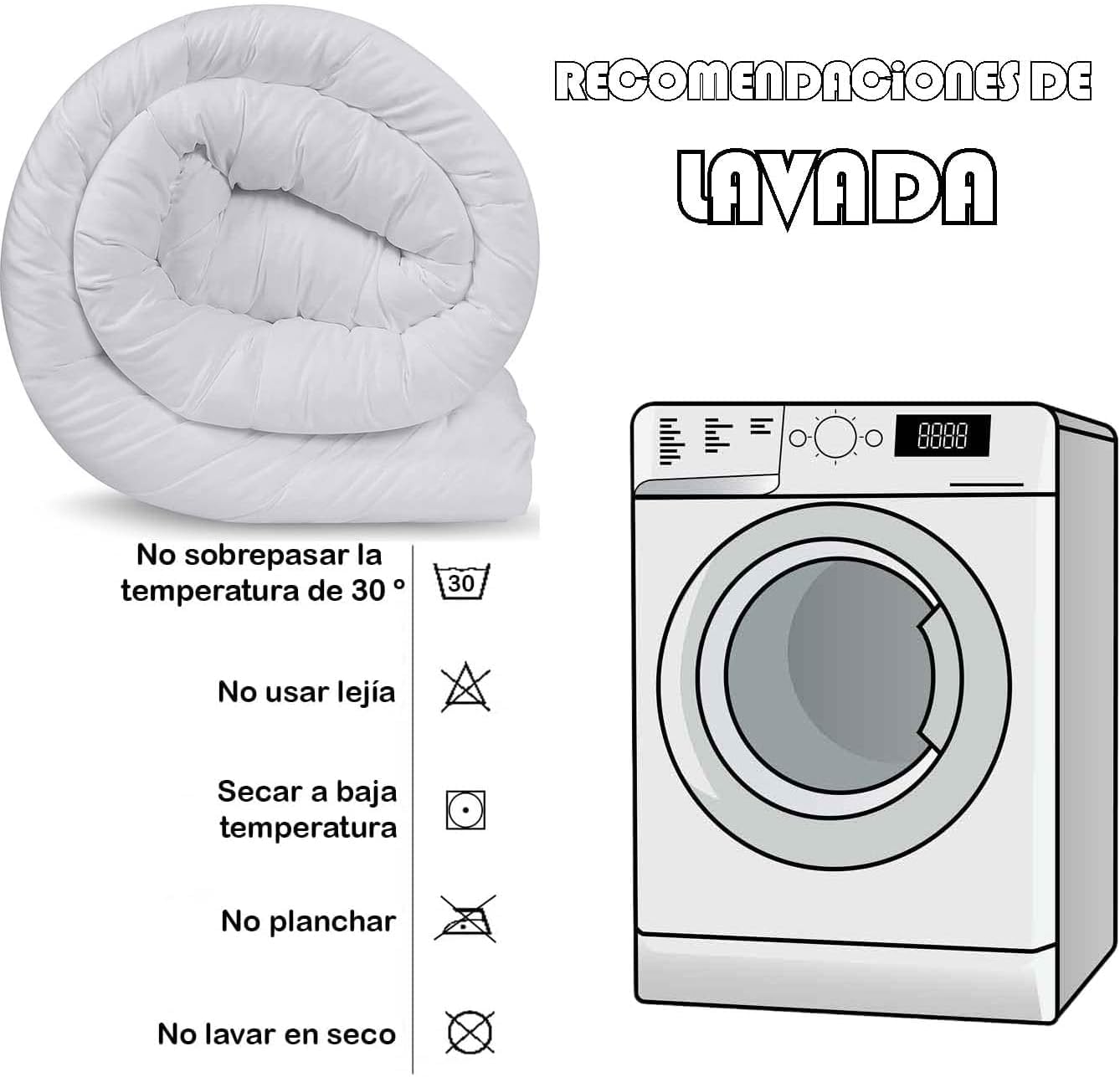 MORE FREE Relleno Nórdico de Fibra Hueca, 400gr/m²,Color Blanco,Dermoprotector,Transpirable,Suave y antiácaros, Reversible Varias Medidas (Cama 150/160-220 x 240 cm)