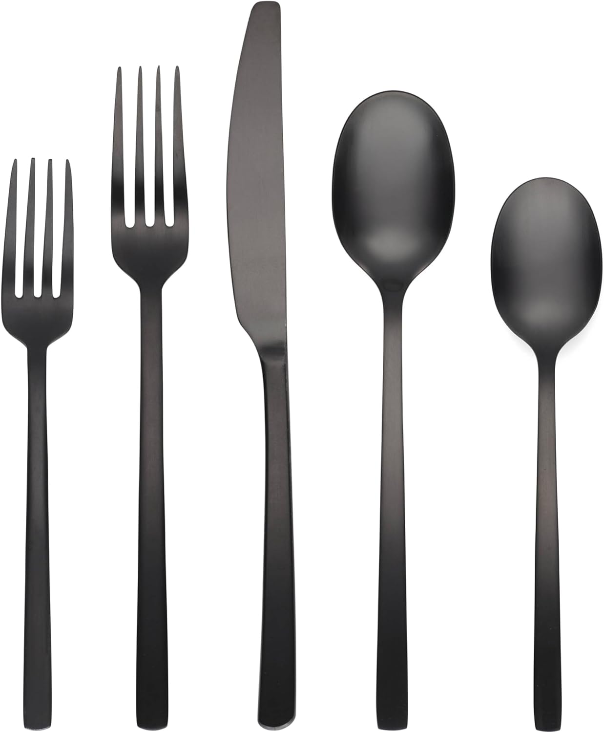 Cambridge 286645CKW13DS Beacon Black Satin 45-Piece Flatware Set