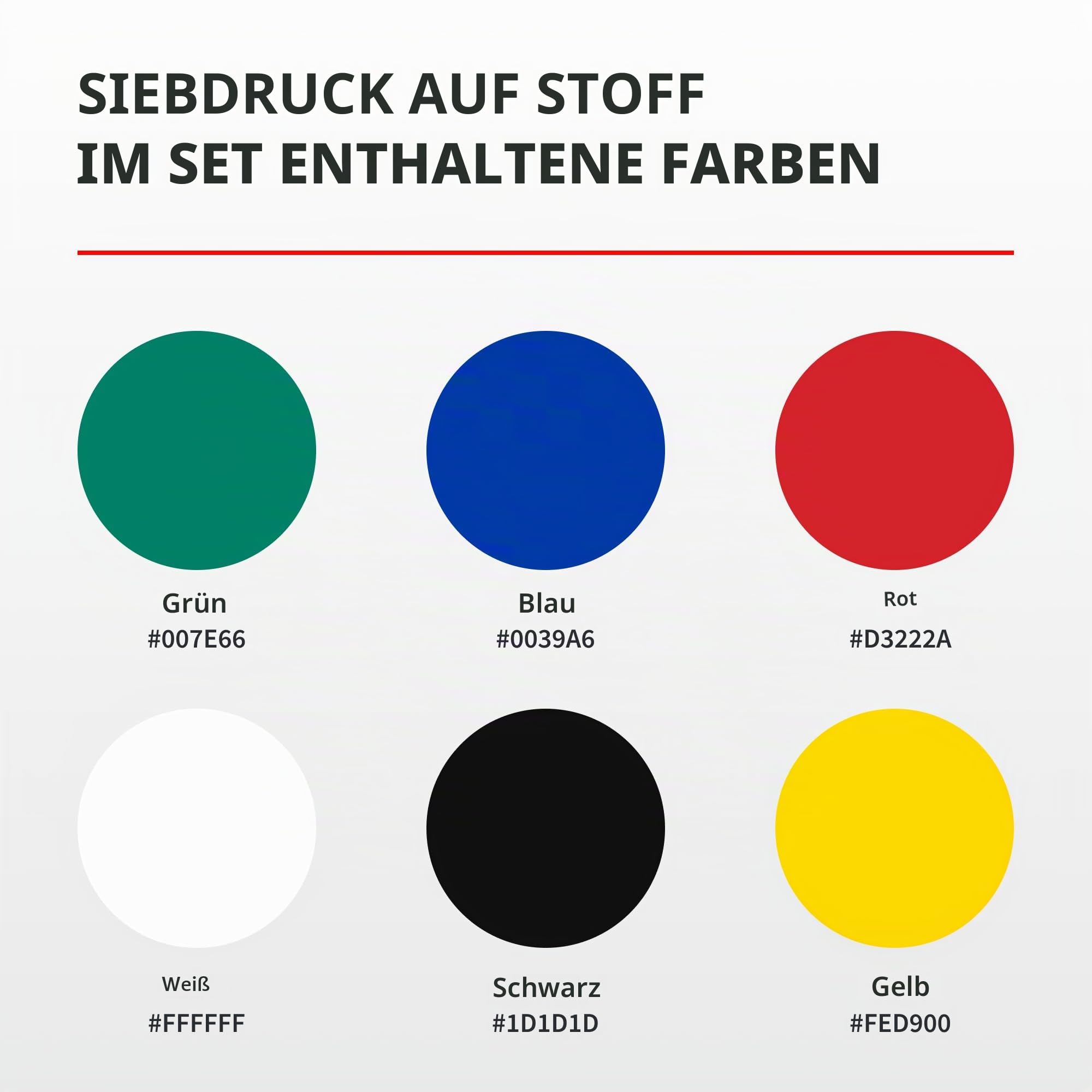 Speedball Stoff-Siebdruck-Tinte Starter-Set 6 Farben 120 ml