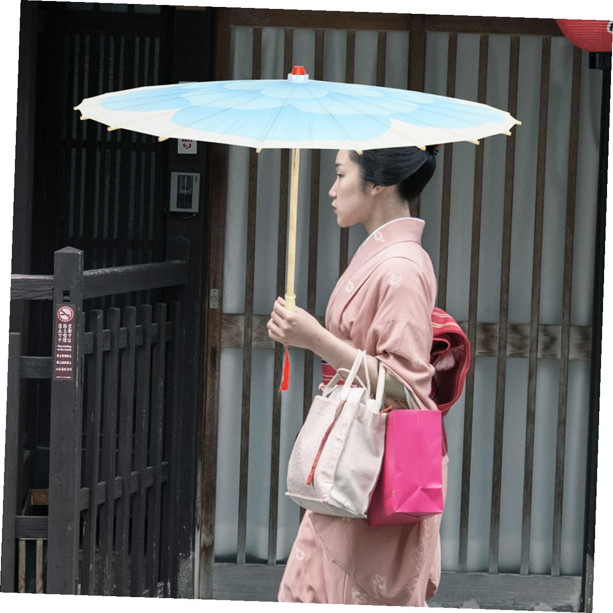 BESPORTBLE Handmade Chinese Oil Paper Umbrella Peony Flower Stick Parasol Classical Decorative Cosplay Umbrella 82cm Diameter for Festivals and Stage Performances