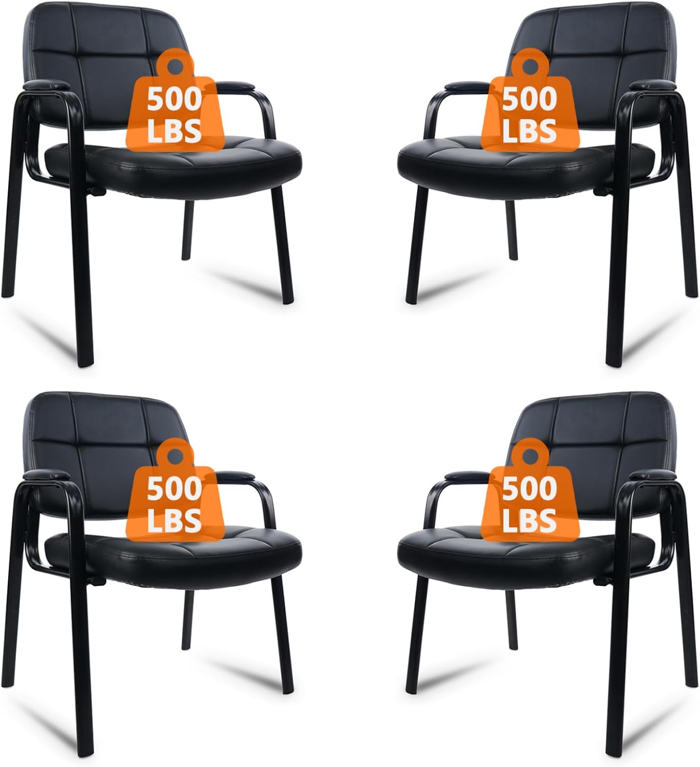 Titan-Plus – reception chairs with leather and padded arms