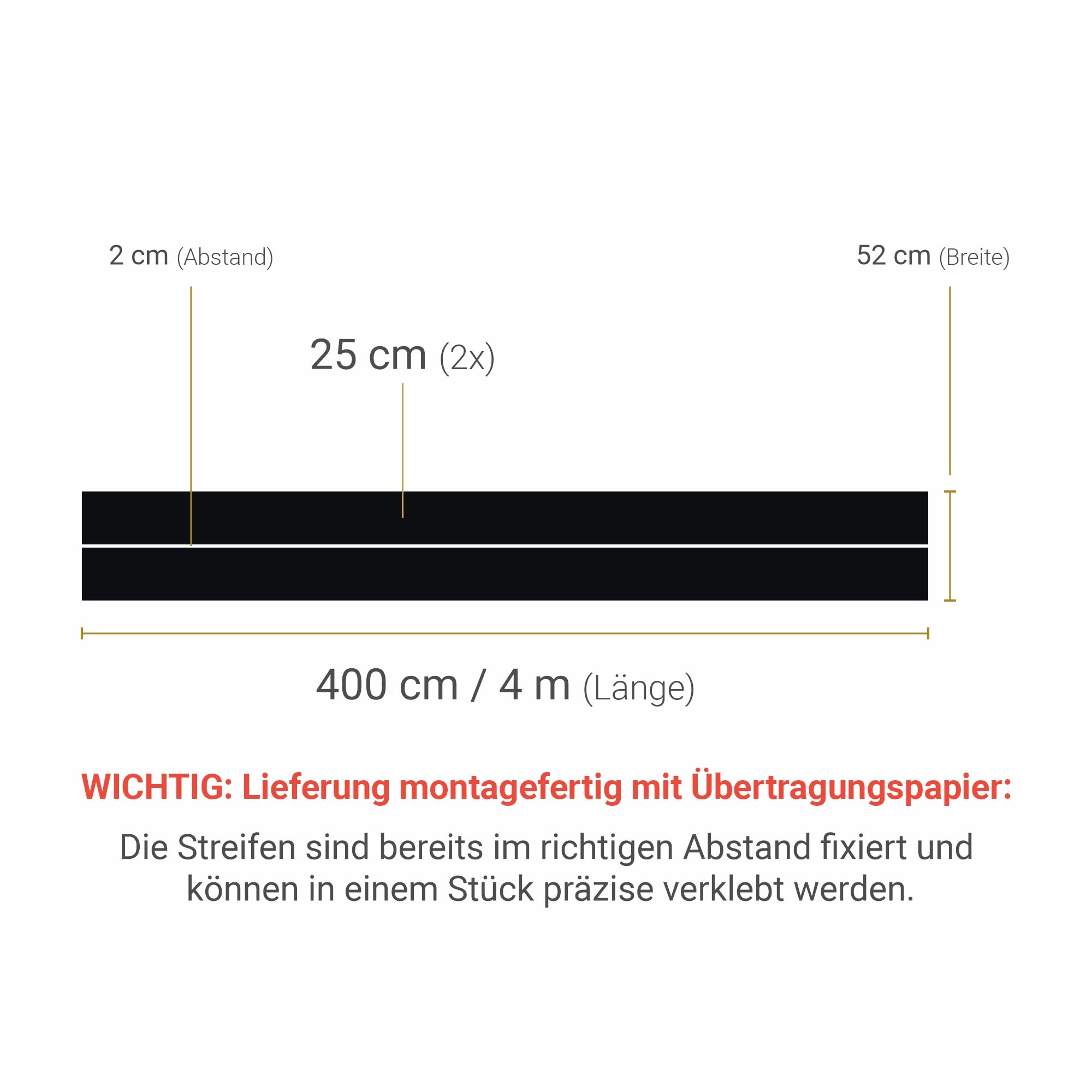 Rennstreifen Aufkleber Orange 2x 25 cm je 4m inkl. Übertragungspapier – Zierstreifen Rallye- & Viperstreifen für Auto Dach Heck Motorhaube UV-beständig Waschstraßenfest