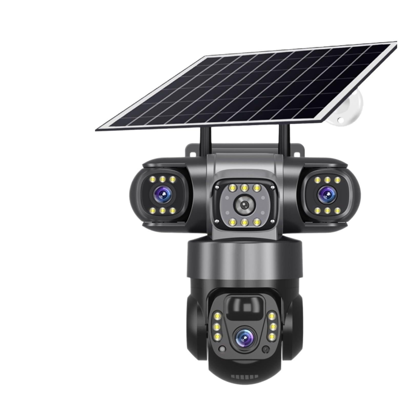 JVDDI 4G Solar Camera 12MP 6K 3 Lens Outdoor CCTV Waterproof Night Vision Two-Way Intercom Cameras Mobile Tracking IP(2MP 5X Cam 128G)