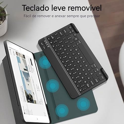 Capa Para Tablet, Capa + Mouse e Teclado Magnético Bluetooth Destacável Para Samsung S9 FE 10.9Inch,