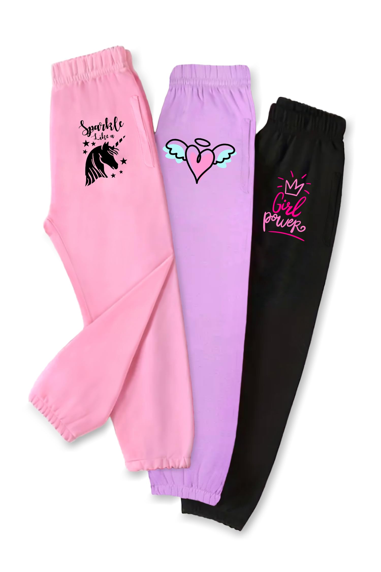 Trampoline Girls Regular Joggers, Track Pants Pack of 3-image-9