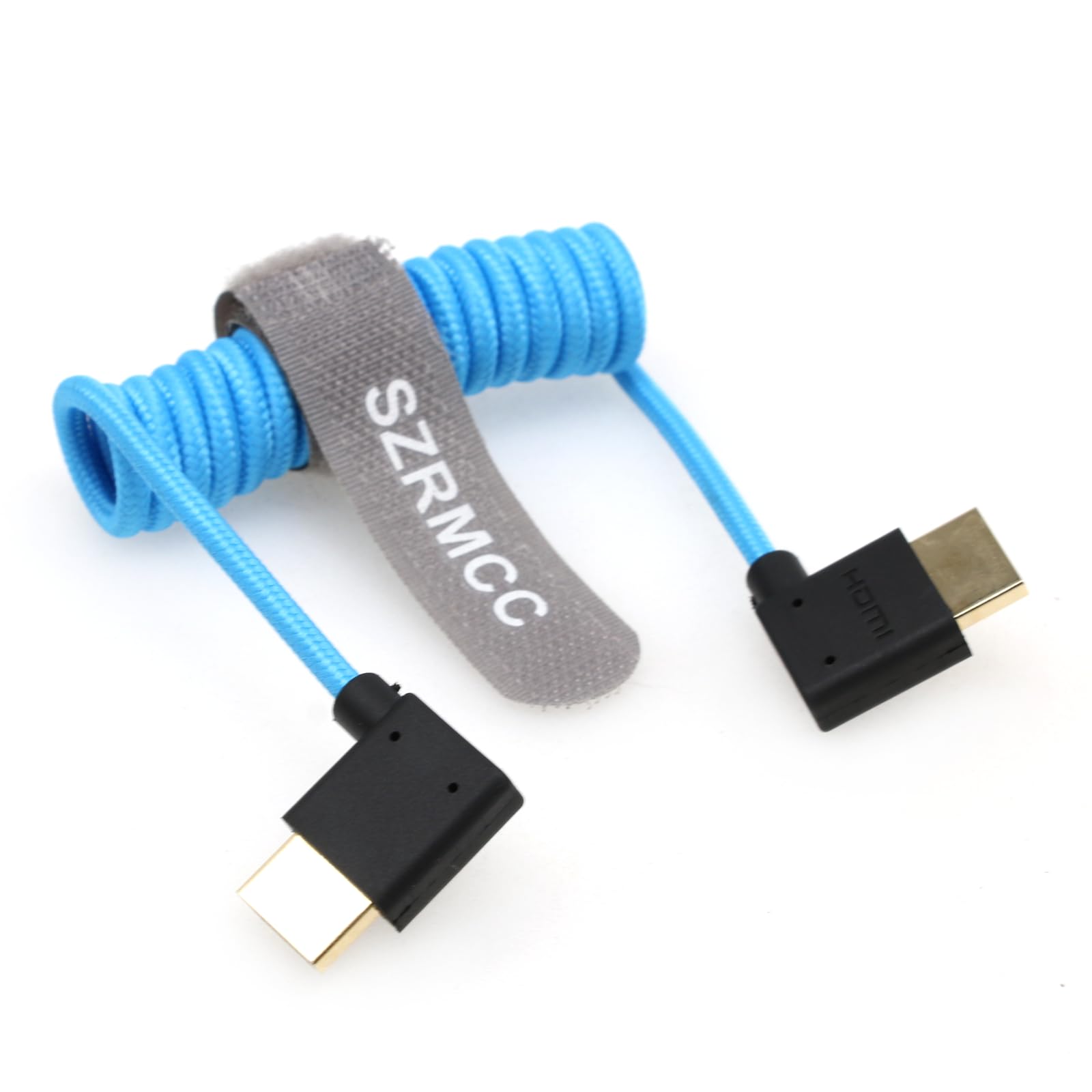 Cavo HDMI 8K 2.1 Angolare SZRMCC, Da Sinistra A Destra, Intrecciato E Flessibile (30-80 Cm). Perfetto Per Monitor, Fotocamere Z Cam, Atomos E Reflex Canon/Sony.