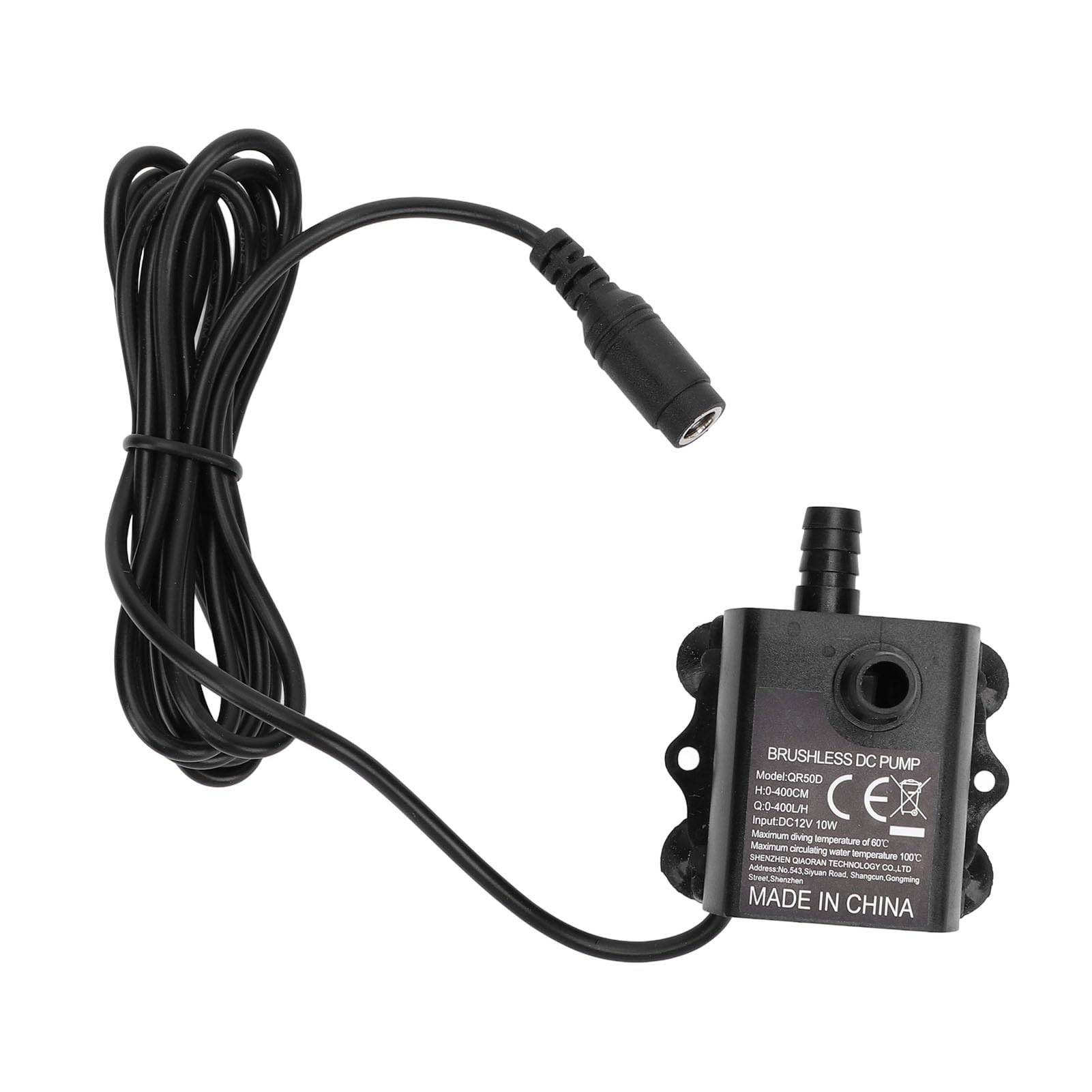 Jelquix Submersible DC 12V 10W 400L H Amphibious IP68 Water Brushless Pump, Adjustment LED Indicator for Aquarium Fountain Computer Water Cooling
