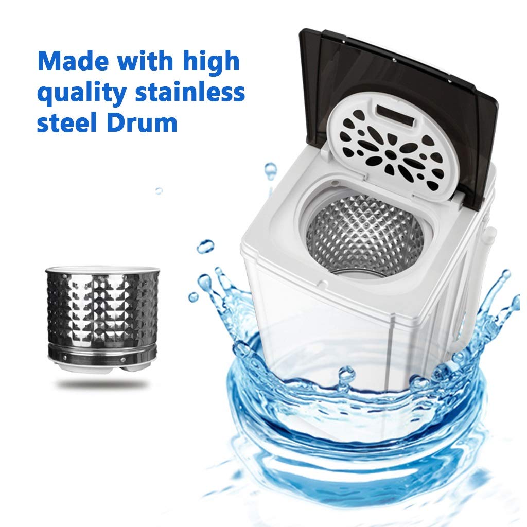 Sèche-linge portable, essoreuse domestique, essoreuse centrifuge, tambour en plastique/acier inoxydable, capacité de 7 kg, gain de place, machine de séchage pour vêtements d'appartements (taille : s