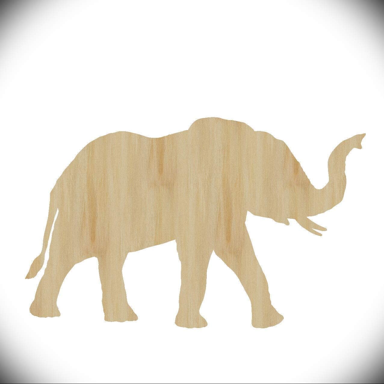 Elephant Cut Out Wood Shape Craft Supply Wood Craft Elephant Africa Safari 1/4 Inch Thickness, Size 5 Ornament for DIY Craft Projects