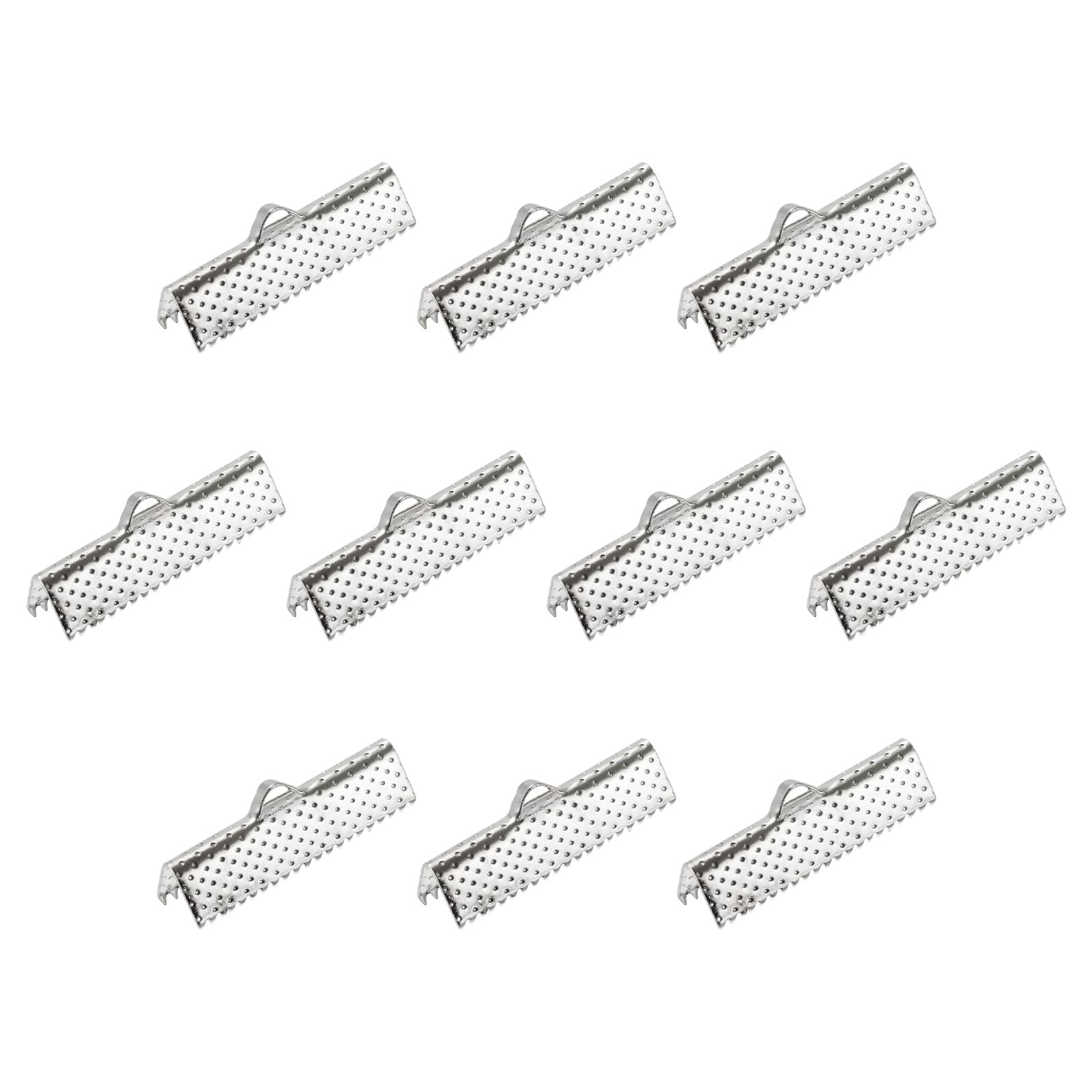 Fermoirs à sertir pour ruban 25 mm embout serre-fil argenté