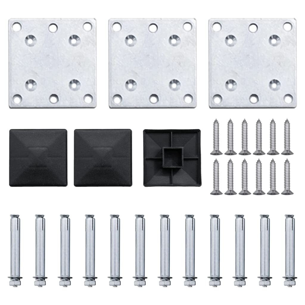 vidaXL Zaunelement Set WPC 353x146 cm Schwarz