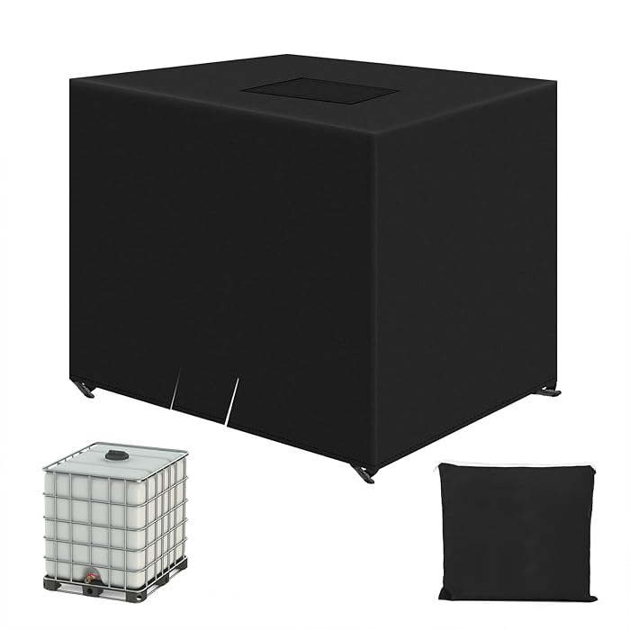 Buy IBC Rain Barrel Cover for 1000L, Outdoor Rain Barrel Water Tank Protective Cover, with 4