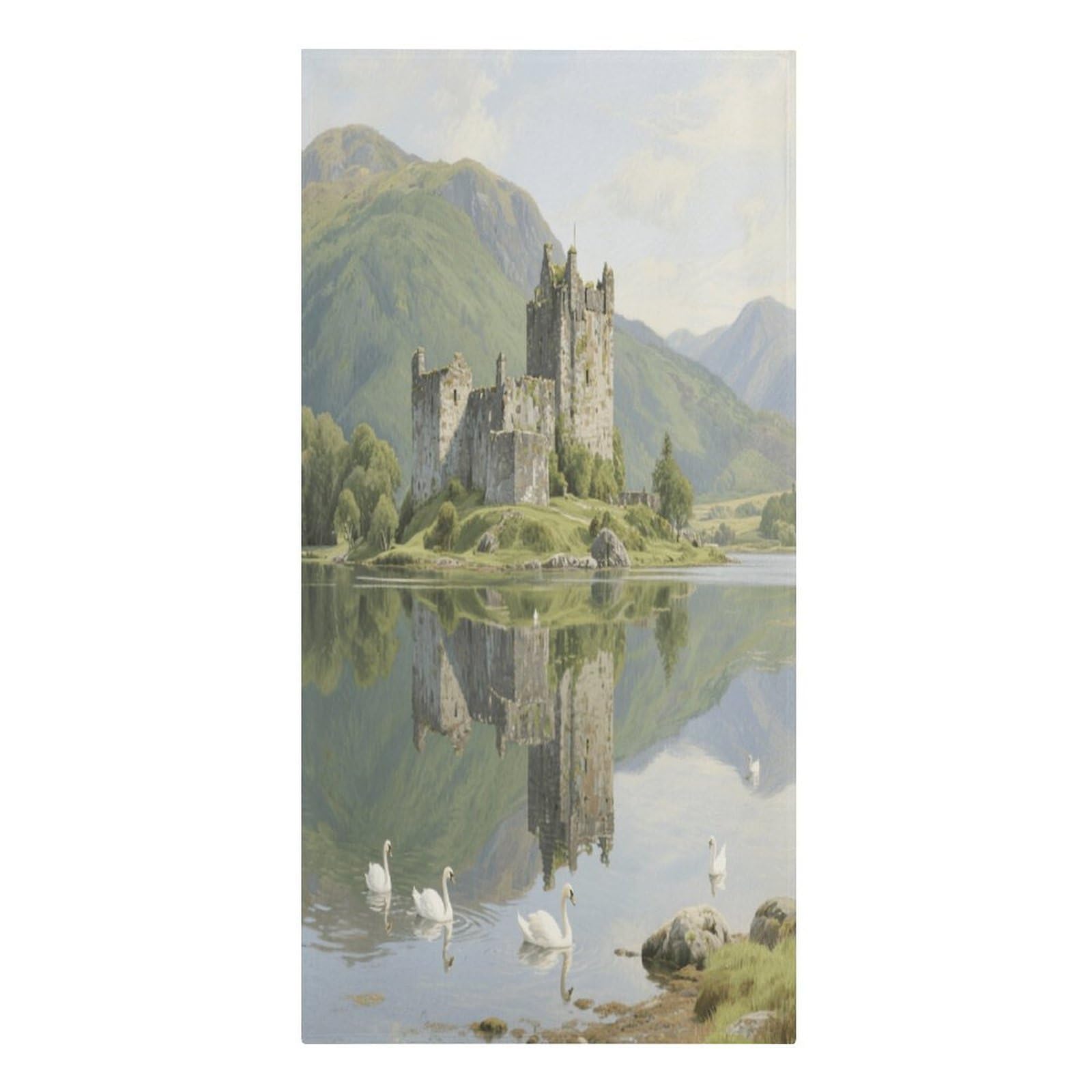 Fekiloot Men's Style Highland Lakes And Castles Large Beach Towel, Travel Towel For Adults Wo, Pool Towels For Beach, Camping, Swim Pool, Gym, Sports& Yoga 61.4"X30.3"