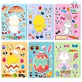 LINAYE 36 Sheets Easter Crafts Stickers for Kids Toddlers - Make Your Own Easter Stickers, Easter Ba