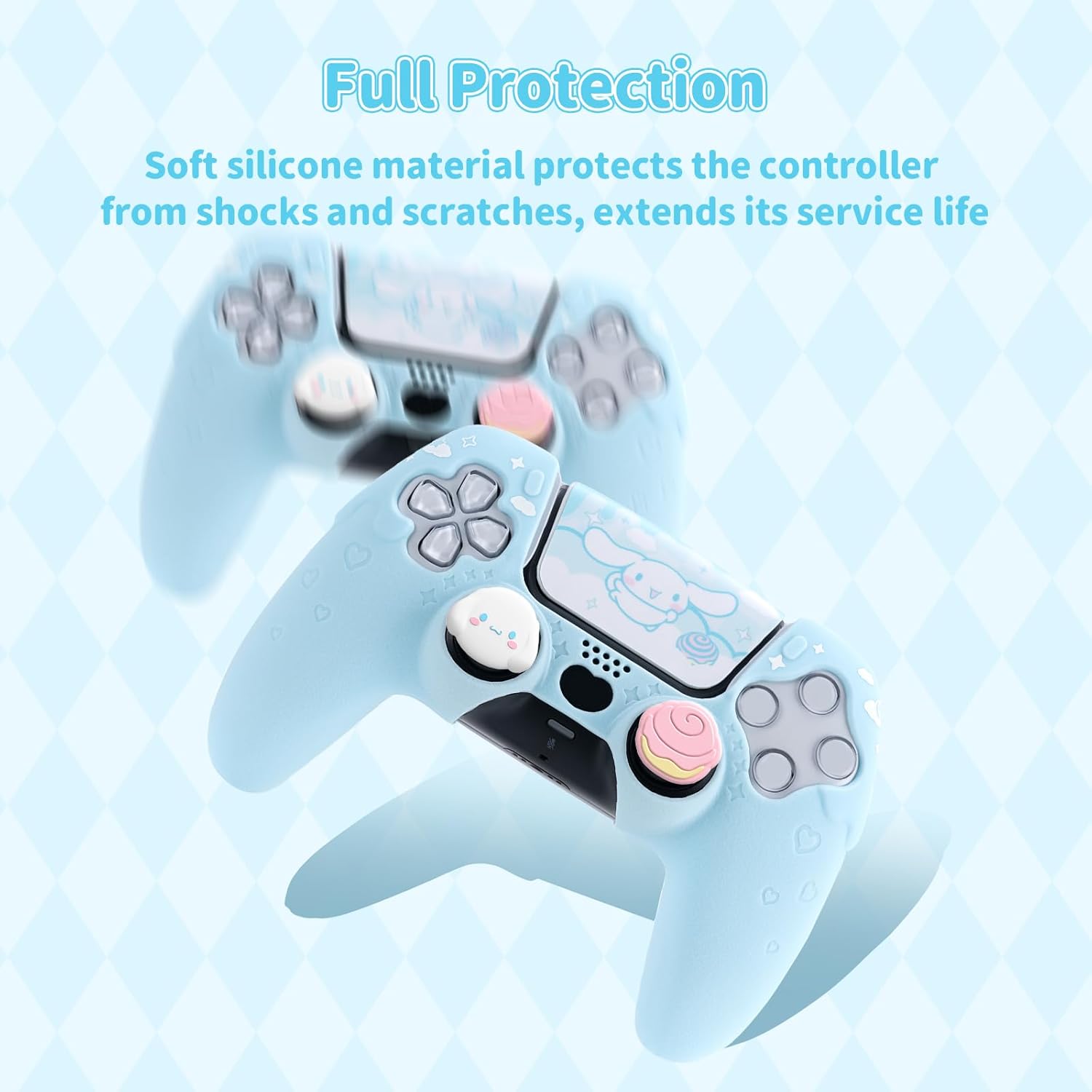 PS5 Controller Cover Skin Case,Anti-Slip Silicone Protective Cover Case,Cute Cartoon Protective Shell for PS5 Wireless Controller with 2 Thumb Grip Caps and 1 Sticker - Image 3