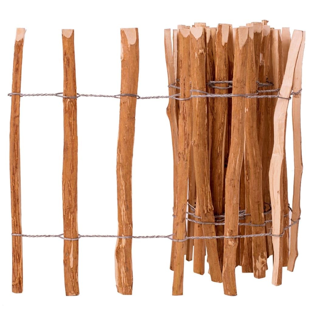 vidaXL Valla de Estacas Madera de Avellano 60x500 cm Cerca Palos Postes Patio