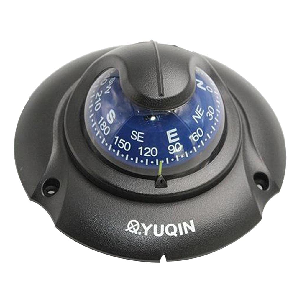F Fityle Brújula de Navegación Kayak Brújula Marina Brújula Tablero Automóvil Brújula Iluminada Giratoria Lectura Fácil LED Adecuada para Navegación Pesca