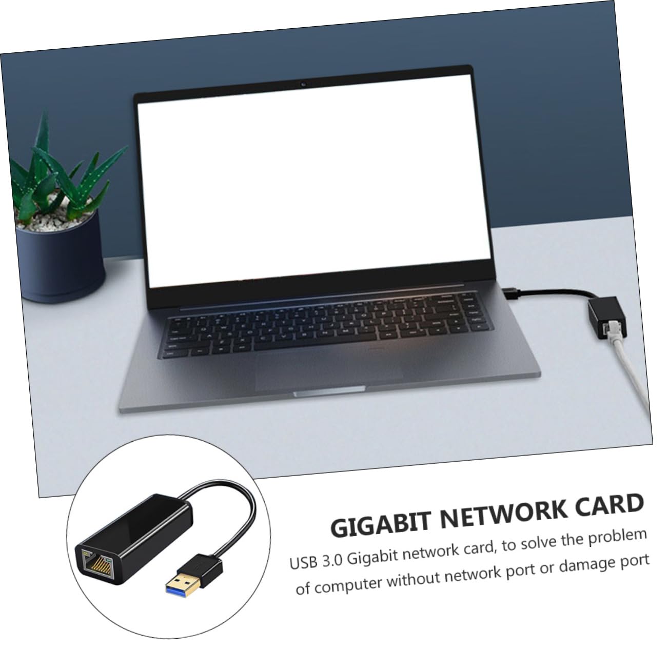 Holibanna USB Ethernet Adapter for Computer High-Speed LAN Network Converter and Play for Gaming Streaming and Office Use No Lagging
