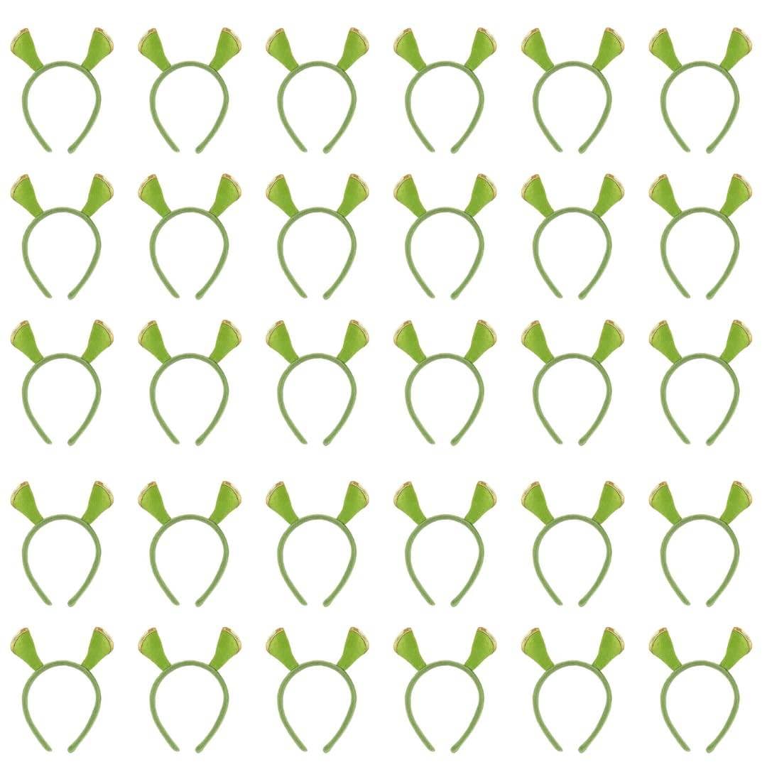 24 Pack Green Ogre Ears Headband – Cosplay Swamp Character Alien Ears Costume Accessory for Ogre Outfit, Halloween, Fancy Dress & Party Outfits – Unisex One Size