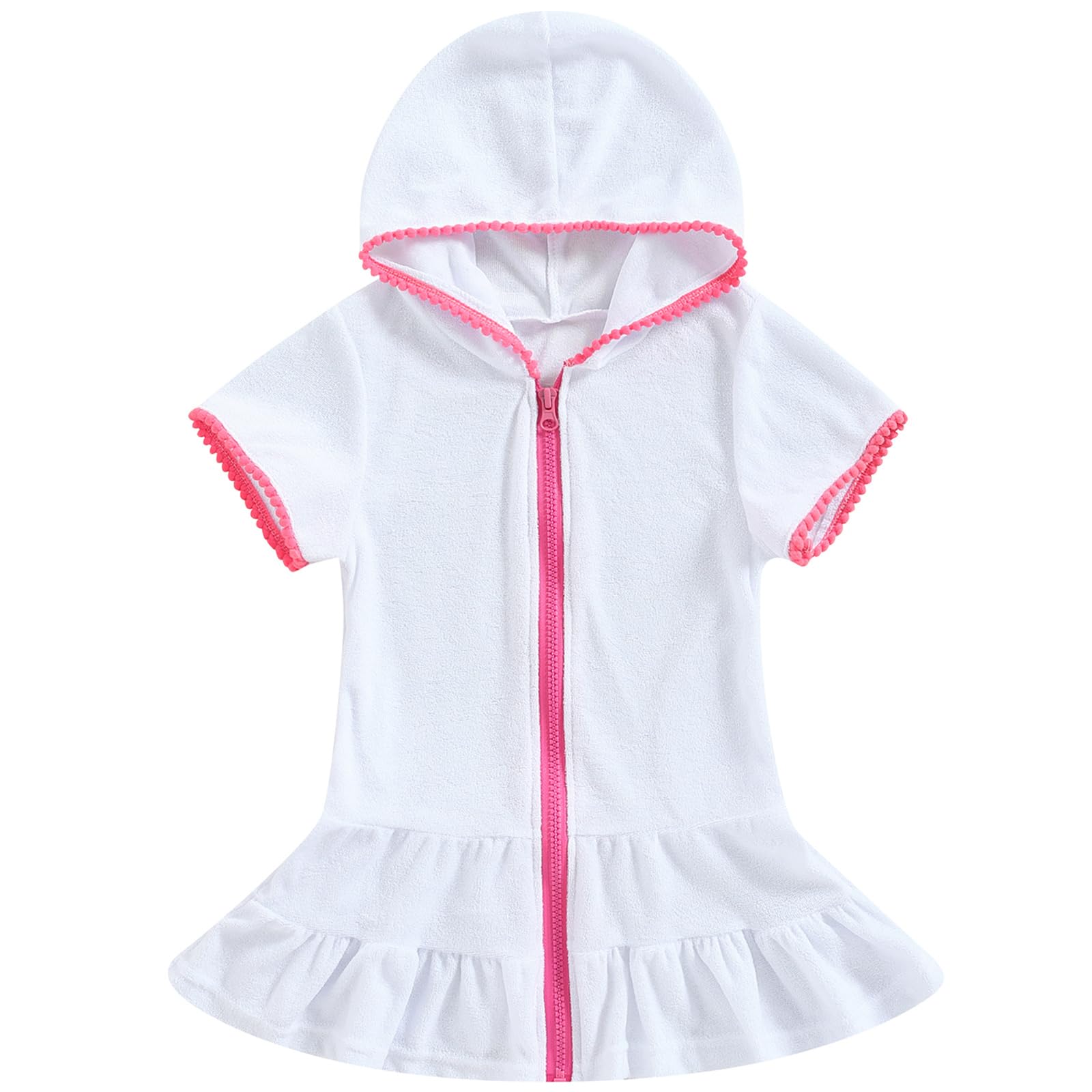 Mubineo Toddler Girl Long Sleeve Swimsuit Beach Dress Cute Cover Ups Ruffle Bathing Suit Cover Up Kimono Kids Swimwear