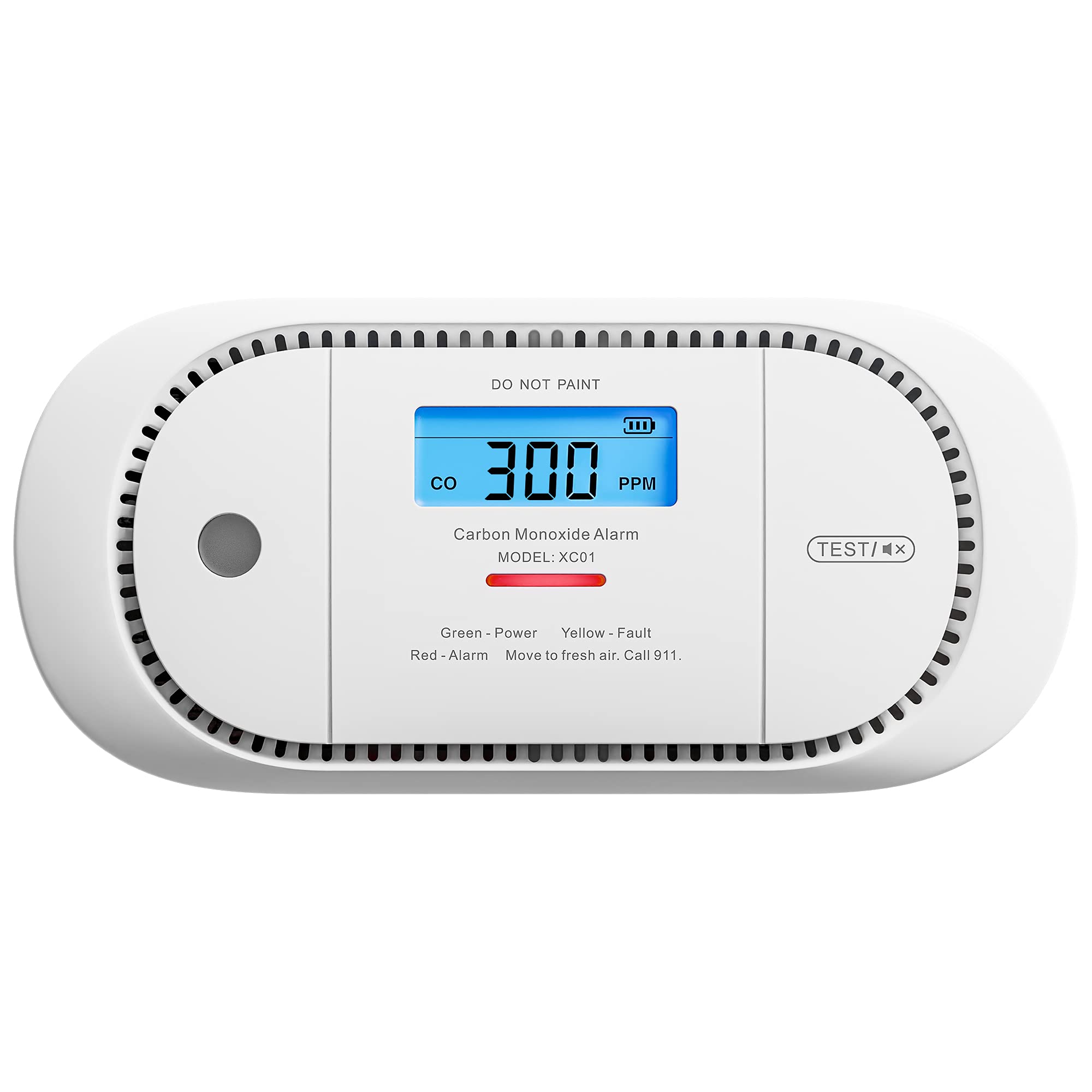 X-Sense Carbon Monoxide Detector Alarm with Digital LCD Display, Replaceable Battery CO Alarm Detector with Peak Value Memory, XC01-R