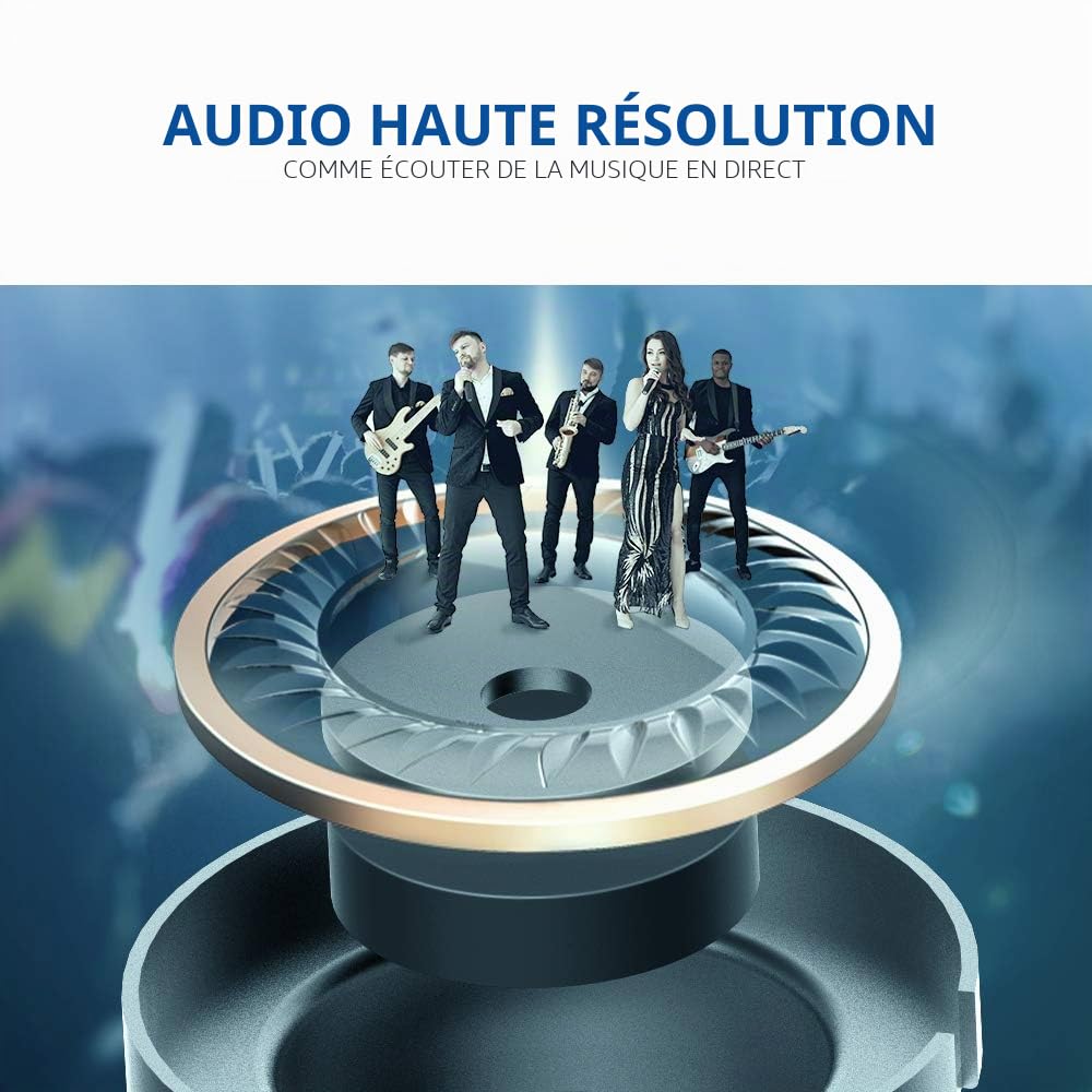 1MORE Triple Quad Driver Écouteurs Intra-Auriculaires Casque Haute fidélité Haute résolution avec Basses Chaudes, Haute résolution, Micro et télécommande en Ligne (Silver, Quad Driver)