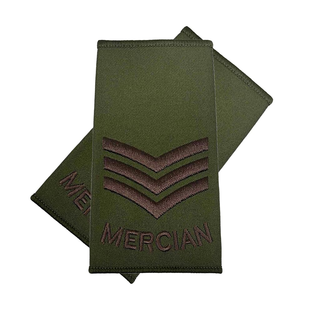 CL Distribution Pair of Mercian Regiment Rank Slides - Sergeant Epaulettes