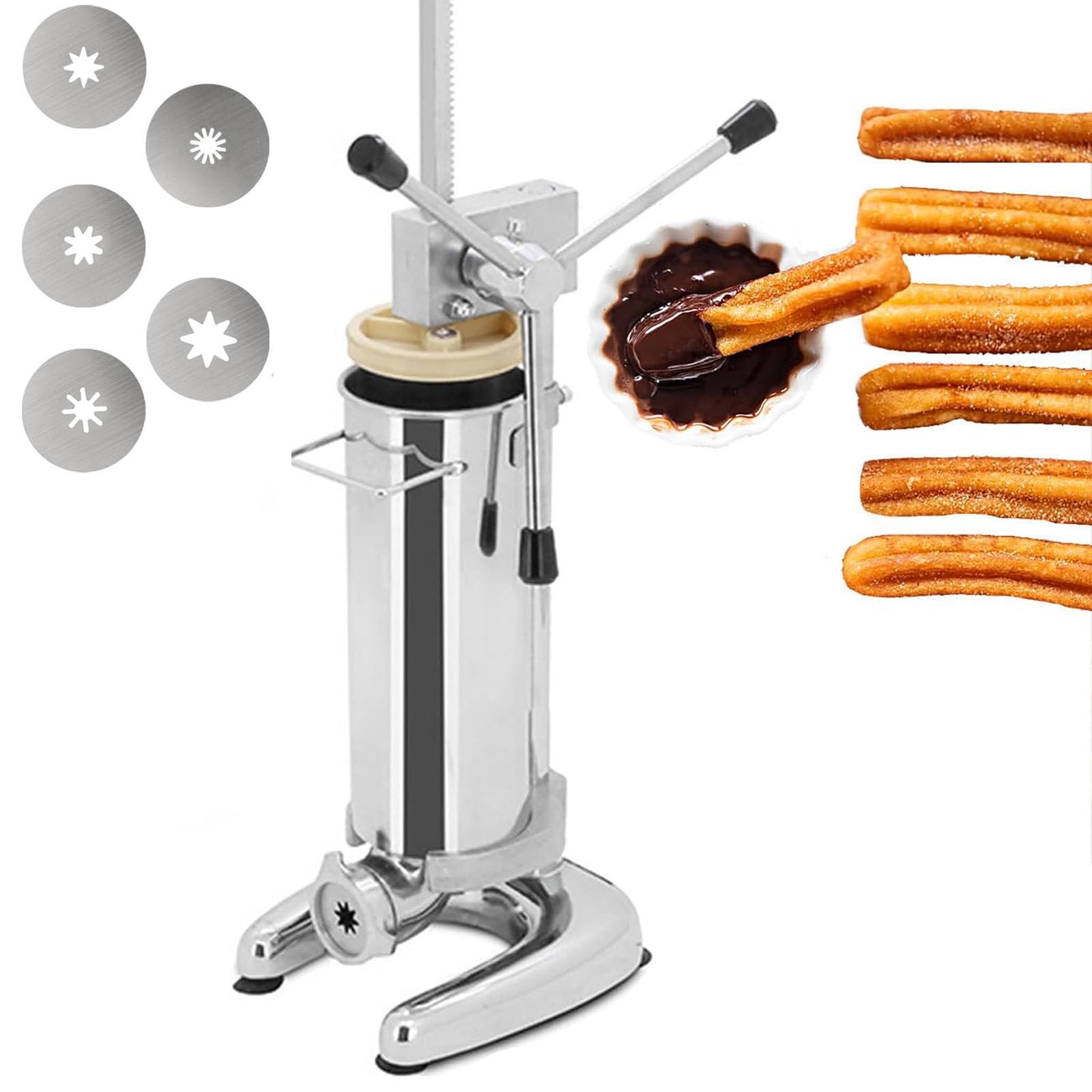 Máquina de llenado manual de churros y donas de acero inoxidable para panaderías, tiendas de postres y uso doméstico