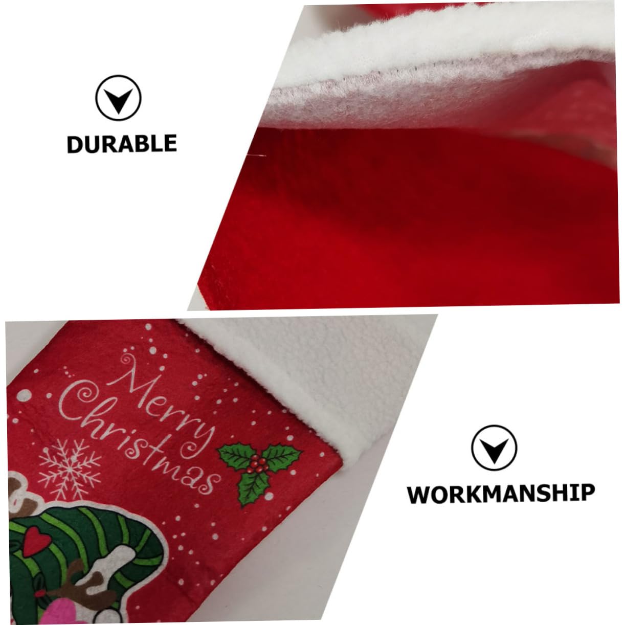 Cabilock 8 Sätze Weihnachtsstrumpf-geschenktüte Baum Weihnachten Weihnachtsstrumpf Mit Füßen Mann Girlande Plüsch Ornamente Dekorationen Hängende Geschenksocken Rot Vliessocken 2 Stück * 8