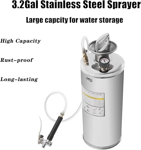 Miniatura 2 de Pulverizador de acero inoxidable de 1.5 galones, juego con varilla y mango de 19.6 pulgadas y manguera reforzada de 3.9 pies, pulverizador de bomba