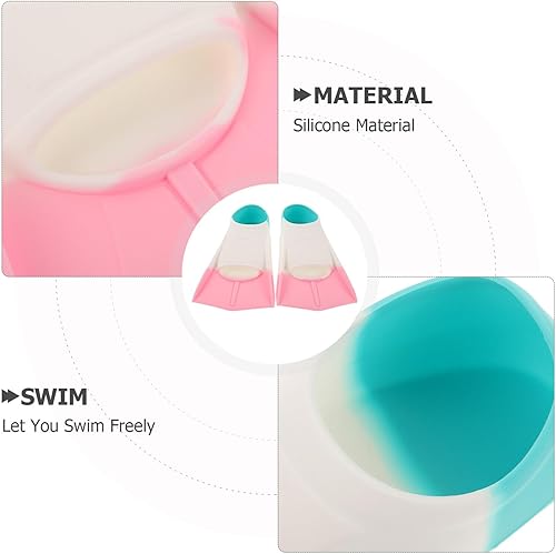 Miniatura 8 de Silicone Short Diving Fins Lightweight Flexible Swim Flippers for Adults Comfortable Pool Flippers in Yellow Blue White for Snorkeling Scuba Training