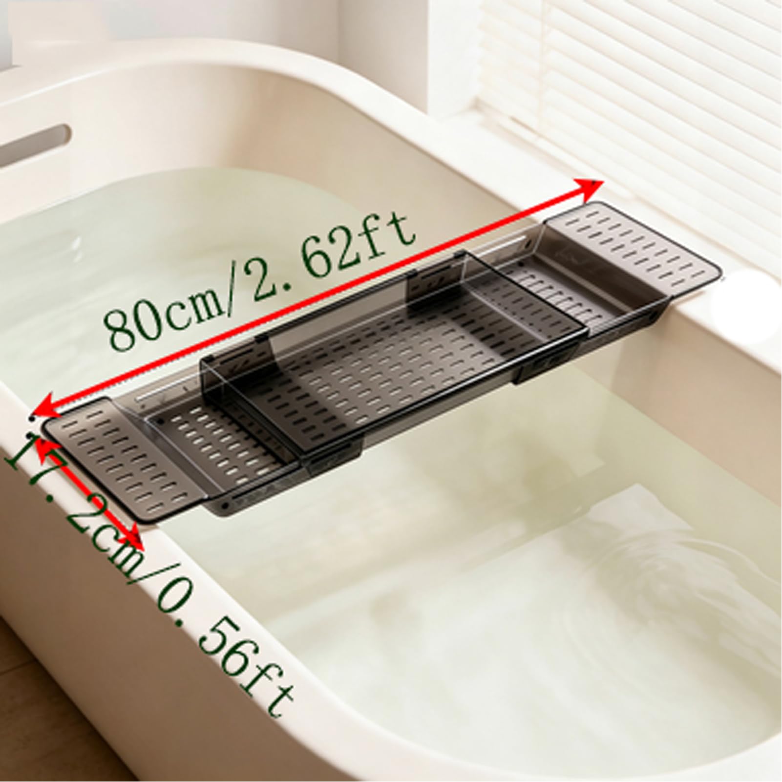 Plateau de Baignoire Réglable Plastique Transparent avec évacuation l'eau